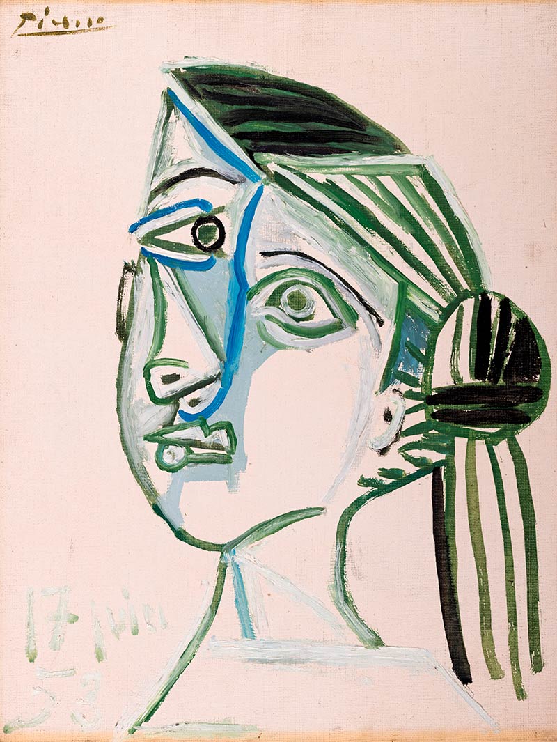 ③パブロ・ピカソ《女性頭部》1953年　遠山記念館<br>
© 2023-Succession Pablo Picasso-BCF (JAPAN)